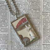Mushroom and fungus, vintage natural history illustrations up-cycled to soldered glass pendant