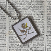 Are You My Mother? vintage children's book illustrations, up-cycled to soldered glass pendant