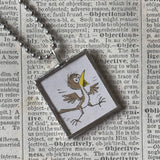 Are You My Mother? vintage children's book illustrations, up-cycled to soldered glass pendant