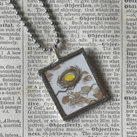Are You My Mother? vintage children's book illustrations, up-cycled to soldered glass pendant