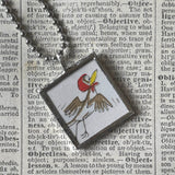 Are You My Mother? vintage children's book illustrations, up-cycled to soldered glass pendant