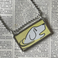 Madeline and Miss Clavel, original illustrations from vintage book, up-cycled to soldered glass pendant