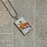 Go Dog Go, original illustrations from vintage book, up-cycled to soldered glass pendant