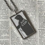Mr. Popper's Penguins, vintage children's book illustrations, hand-soldered glass pendant