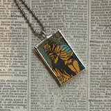 Cerebus, Mephistopheles, Faust, vintage children's book illustration up-cycled to soldered glass pendant