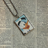 Mickey Mouse, Donald Duck, vintage illustrations, up-cycled to soldered glass pendant