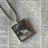Millions of Cats, vintage children's book illustration up-cycled to soldered glass pendant