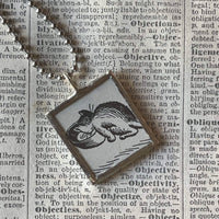 Millions of Cats, vintage children's book illustration up-cycled to soldered glass pendant
