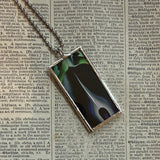 Georgia O'Keeffe, modern art, abstract painting, upcycled to hand-soldered glass pendant