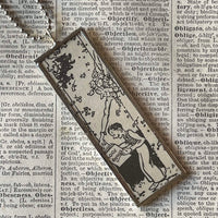 Fairy, Faeries, vintage children's book illustration up-cycled to soldered glass pendant