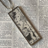 Fairy, Faeries, vintage children's book illustration up-cycled to soldered glass pendant