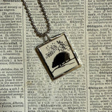 Rabbit, Hedgehog, vintage children's book illustrations, up-cycled to soldered glass pendant
