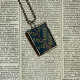 Mushroom / fungus, vintage  illustrations up-cycled to soldered glass pendant
