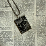 Cat, Kitten, Kitty, vintage children's book illustrations, up-cycled to soldered glass pendant