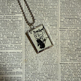 Cat, Kitten, Kitty, vintage children's book illustrations, up-cycled to soldered glass pendant