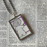 Harold and the Purple Crayon, vintage children's book illustrations, hand-soldered glass pendant