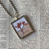 Little Prince, original illustrations from vintage book, up-cycled to soldered glass pendant