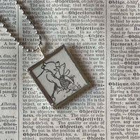 Winnie the Pooh childrens' book illustrations up-cycled to hand-soldered glass pendant