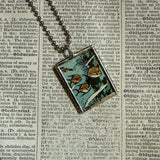 Fish and sea horses - vintage 1930s children's book illustration up-cycled to soldered glass pendant (Copy)