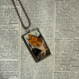 Fish - vintage 1930s children's book illustration up-cycled to soldered glass pendant