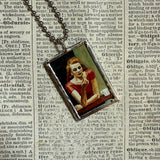 Edward Hopper, Nighthawks, upcycled to hand soldered glass pendant