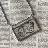 Charlotte's Web, original illustrations from 1970s vintage book, up-cycled to soldered glass pendant