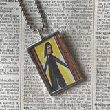Madeline and Miss Clavel, original illustrations from vintage book, up-cycled to soldered glass pendant