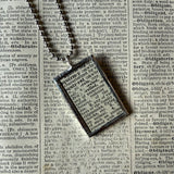 Squirrel, vintage 1930s dictionary illustration, up-cycled to hand-soldered glass pendant
