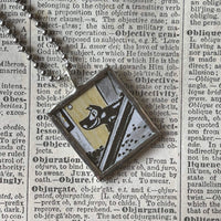 Harry the Dirty Dog, vintage illustrations, up-cycled to soldered glass pendant