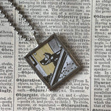 Harry the Dirty Dog, vintage illustrations, up-cycled to soldered glass pendant