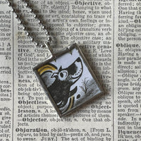 Harry the Dirty Dog, vintage illustrations, up-cycled to soldered glass pendant