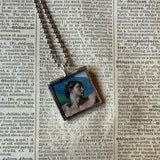 Michelangelo Creation of Adam, upcycled to hand soldered glass pendant