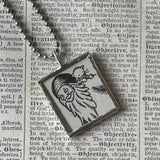 Millions of Cats, vintage children's book illustration up-cycled to soldered glass pendant