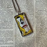 Roy Lichtenstein, Pop Art, upcycled to hand soldered glass pendant