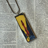 Firenze Florence Italy vintage travel poster images, upcycled hand soldered glass pendant