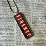 Firenze Florence Italy vintage travel poster images, upcycled hand soldered glass pendant