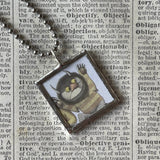 Wild Things, Max, Sendak, vintage children's book illustrations, up-cycled to soldered glass pendant