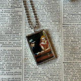 Edward Hopper, Nighthawks, upcycled to hand soldered glass pendant