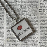 Jelly Bean, Gumdrop, vintage Richard Scarry children's book illustration up-cycled to soldered glass pendant