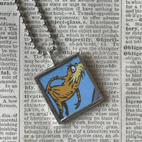 The Lorax, original illustrations from vintage book, up-cycled to soldered glass pendant