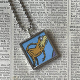 The Lorax, original illustrations from vintage book, up-cycled to soldered glass pendant