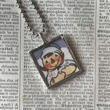 Raggedy Ann / Andy, vintage children's book illustrations, up-cycled to soldered glass pendant