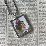 Amelia Bedelia, vintage illustrations, up-cycled to soldered glass pendant