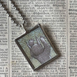Wild Things, Max, Sendak, vintage children's book illustrations, up-cycled to soldered glass pendant