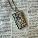 Pigs in fancy clothes, vintage illustration, upcycled to soldered glass pendant