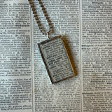 Puffin bird vintage 1930s dictionary illustration, hand-soldered glass pendant