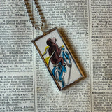 Curious George, original vintage childrens' book illustrations, upcycled to soldered glass pendant