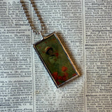 Claude Monet, Poppy field, upcycled to soldered glass pendant