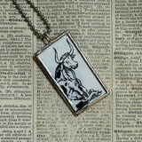 Ferdinand, vintage children's book illustrations, upcycled to soldered glass pendant