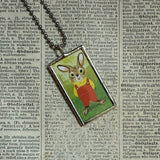 I am a Bunny, Richard Scarry children's book illustrations up-cycled to soldered glass pendant